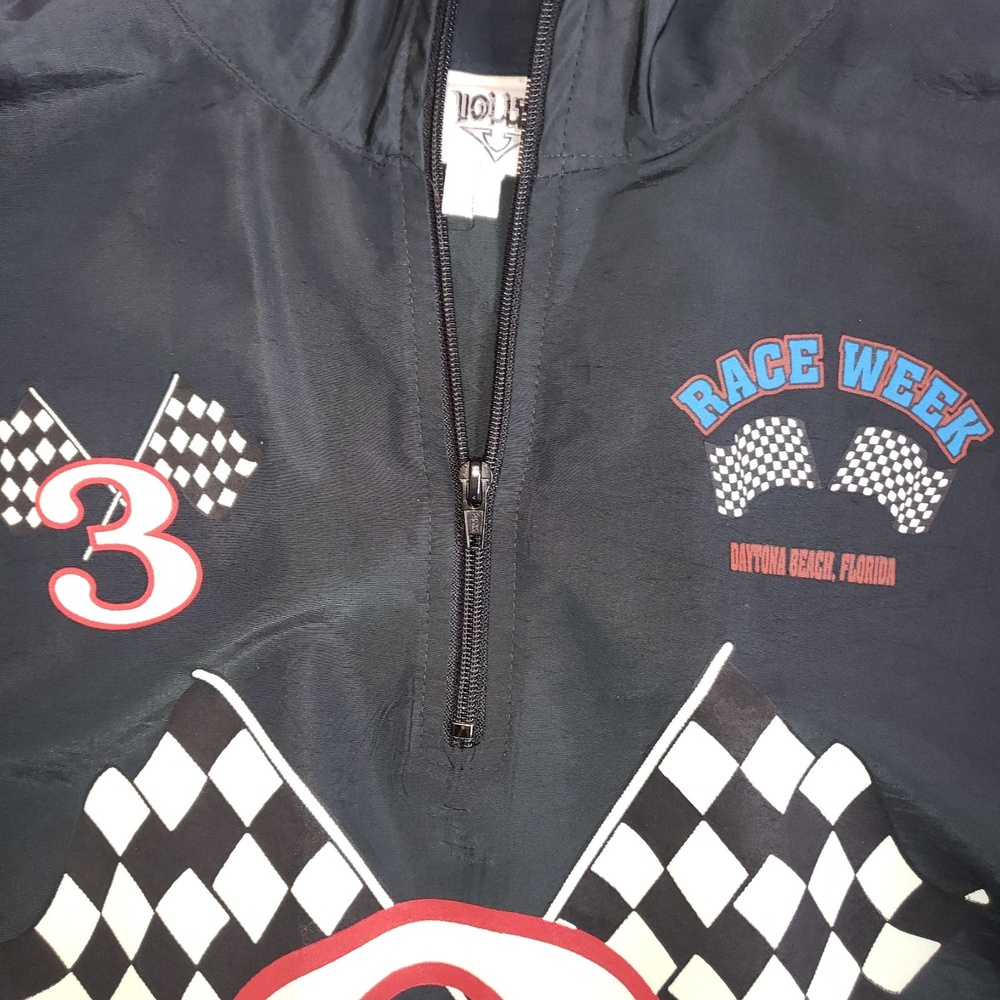 VINTAGE Black #3 Cross Flags Racing Jacket One Size - Picture 6 of 7